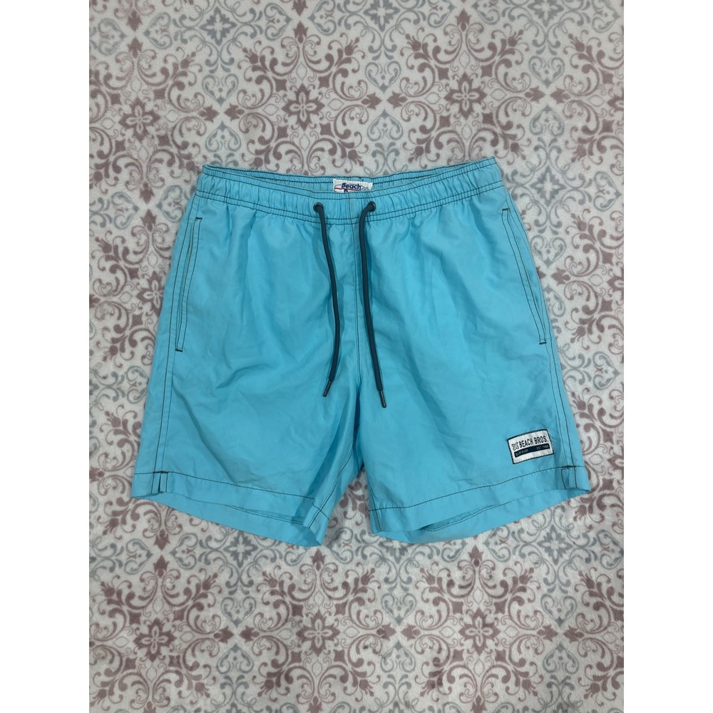 Beach Bros Mens Light Blue Swim Trunks Mesh Lined Board Shorts Size S